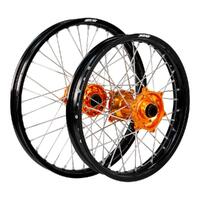 States MX Wheel Set KTM EXC 2024 21/18 - Blk/Org/Sil