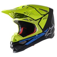 Alpinestars SM8 Factory Helmet - Black/Fluoro Yel/Blu
