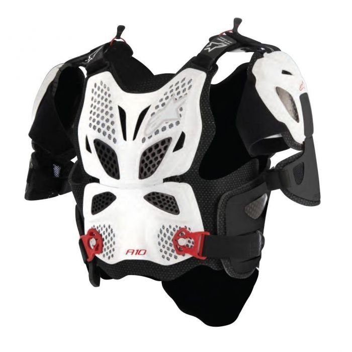 Alpinestars A10 Chest Armour White/Black/Red