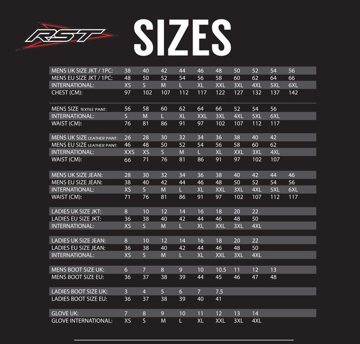 Sizing Charts RST