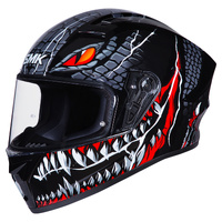 SMK 'Stellar Taotei' Full-Face Helmet - Black/Grey/Red [Size: S]