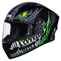 SMK 'Stellar Taotei' Full-Face Helmet - Black/Grey/Green [Size: XL]