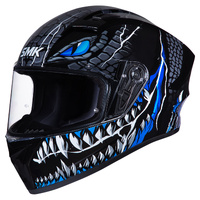 SMK 'Stellar Taotei' Full-Face Helmet - Black/Grey/Blue [Size: M]
