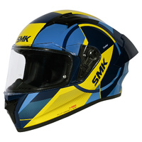 SMK 'Stellar Faro' Full-Face Helmet - Matte Blue/Yellow [Size: M]