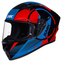 SMK 'Stellar Faro' Full-Face Helmet - Black/Red/Grey [Size: S]
