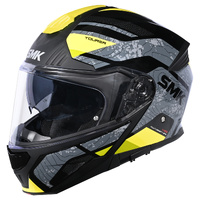 SMK 'Gullwing Navigator' Modular Helmet - Black/Grey/Yellow [Size: 2XL]