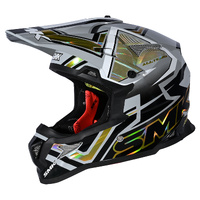 SMK 'Allterra X-Aces' MX Helmet - Grey/Black/Orange [Size: M]