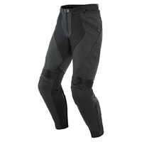 PONY 3 PERF. LEATHER PANTS - Black-Matt