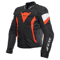 Dainese "Avro 5" Leather Jacket - Black/Lava-Red/White