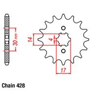 Front Sprocket - Steel 14T 428P