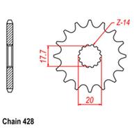 Front Sprocket - Steel 14T 428P