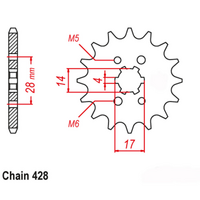 Front Sprocket - Steel 14T 428P
