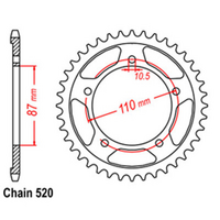 Rear Sprocket - Steel 47T 520P