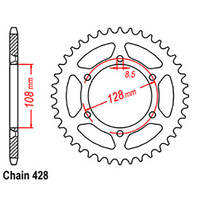 Rear Sprocket - Steel 57T 428P
