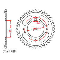 Rear Sprocket - Steel 41T 428P (CBF125M)