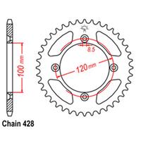Rear Sprocket - Steel 52T 428P