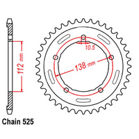 Rear Sprocket - Steel 45T 525P