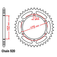 Rear Sprocket - Steel 44T 520P