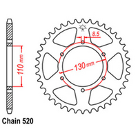 Rear Sprocket - Steel 45T 520P