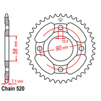 Rear Sprocket - Steel 31T 520P