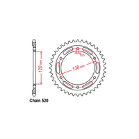 Rear Sprocket - Steel 38T 520P