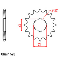 Front Sprocket - Steel 16T 520P