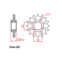 Front Sprocket - Steel 20T 525P