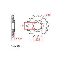 Front Sprocket - Steel 14T 428P