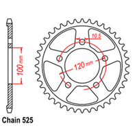 Rear Sprocket - Steel 40T 525P