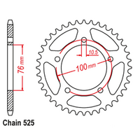 Rear Sprocket - Steel 44T 525P
