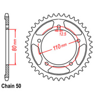 Rear Sprocket - Steel 40T 530P