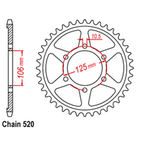 Rear Sprocket - Steel 41T 520P