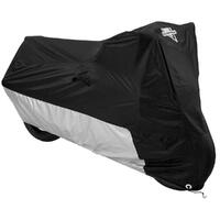 MC-90402-MD Deluxe Motorcycle Cover - Black/Silver