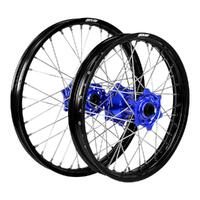 States MX Wheel Set Husky Te/Fe 14-22 21/18 - Blk/Blu/Sil