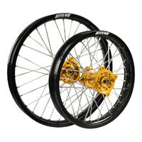 States MX Wheel Set - Suzuki RM250 - 21" Front/19" Rear - Black/Gold/Silver