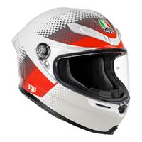 AGV K6S Fision Road Helmet - White/Red/Light Grey [Size: L]