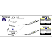 ARROW 51503AK Silencer - THUNDER Aluminium Silver with Carbon Fibre End Cap - YAAMAHA YZF-R125