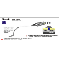 ARROW 71328MI [AOE]: LINK PIPE N-C Stainless - SU GSR 600 06>11