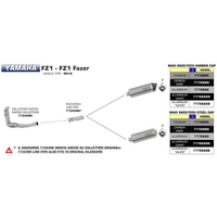 ARROW 71343MI [RAS]: LINK PIPE Stainless steel RE #71708 SIL - YA FZ1 06>16