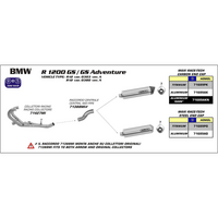 ARROW 71388MI [RAS]: LINK PIPE Stainless steel RE #71689 SIL - BMW R1200GS/ADV 06>09