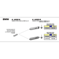 ARROW 71697PK Silencer - MAXI RACE-TECH Titanium with Carbon End Cap - BMW K1200S/R 05>08