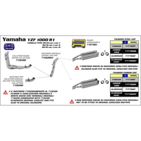 ARROW 71719MK Silencer Set - THUNDER Carbon Fibre with Carbon End Cap - YAMAHA YZF-R1