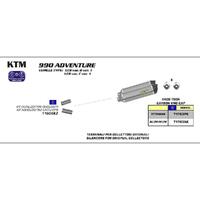 Arrow Race-Tech Muffler Set for KTM 990 Adv. (R) ('09-10) in Titanium w/CF Cap