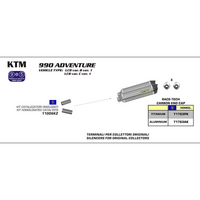 ARROW 71763PK Silencer Set - RACE-TECH Titanium with Carbon End Caps - KTM 990 Adventure
