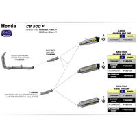 ARROW 71804AKN Silencer - RACE-TECH Aluminium Dark with Carbon End Cap - HONDA CB 500 & CBR 500
