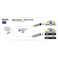 ARROW 71806XKI Silencer - X-KONE Nichrom Silver with Carbon End Cap - DUCATI HyperStrada 821 / 939