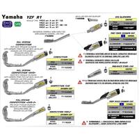 Arrow Race-Tech Muffler for Yam YZF-R1 ('15-) in Alum. Silver w/CF Cap