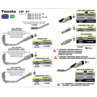 ARROW 71830AK Silencer and Link-Pipe - INDY RACE Aluminium Silver with Carbon End Cap - YAMAHA YZF-R1 1000