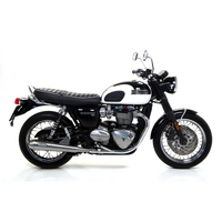 ARROW 71853PRI Silencer Set - PRO-RACING Nichrom Silver with Steel End Cap - TRIUMPH Bonneville T100 & T120