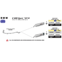 ARROW 73504AK Silencer - RACE-TECH Aluminium Silver with Carbon End Cap - BMW C 600 SPORT